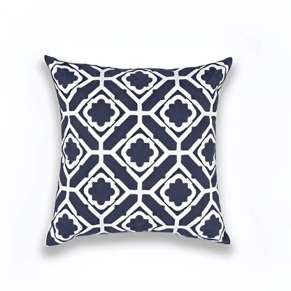 Geometric navy blue & gray cushion cover living room decor