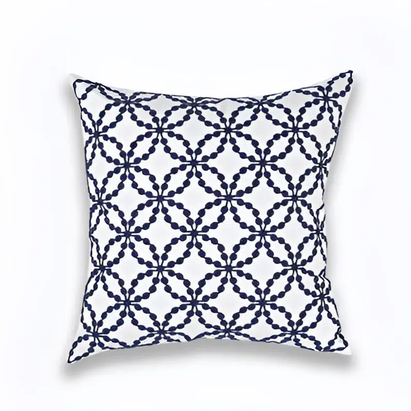 Geometric navy blue & gray cushion cover living room decor