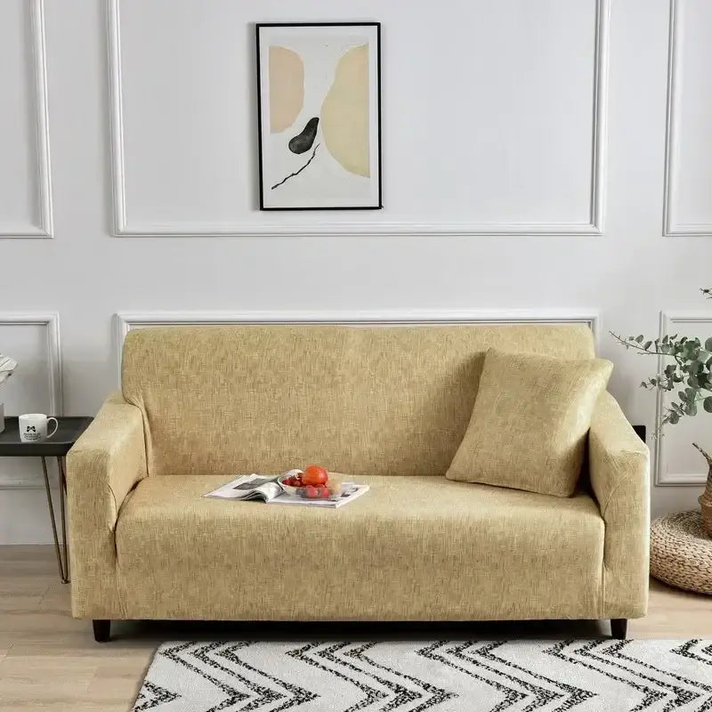 Geometric orange & gray colorful block sofa covers living room slipcover