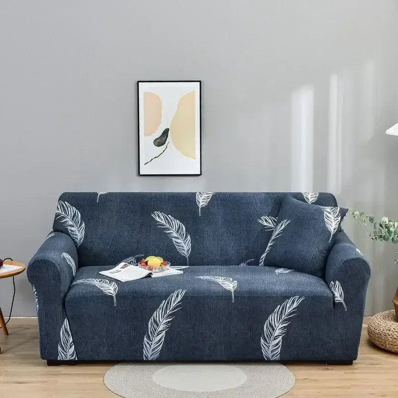 Geometric orange & gray colorful block sofa covers living room slipcover