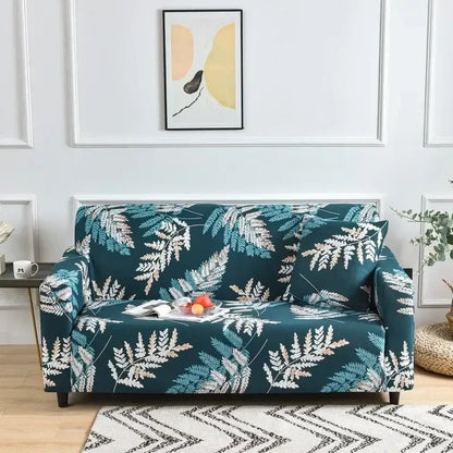 Geometric orange & gray colorful block sofa covers living room slipcover