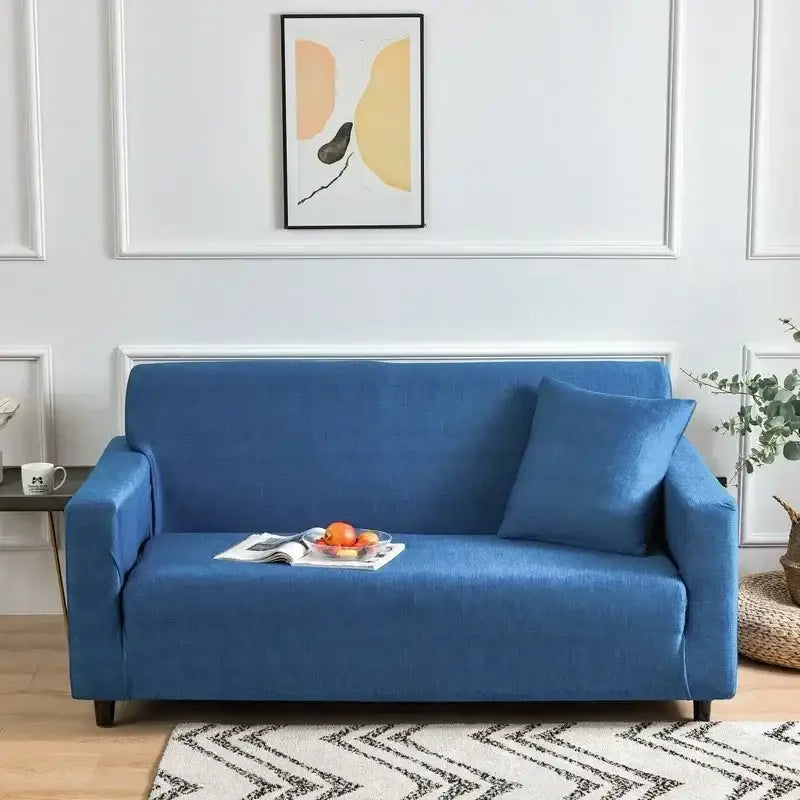 Geometric orange & gray colorful block sofa covers living room slipcover