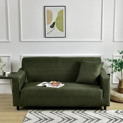 Geometric orange & gray colorful block sofa covers living room slipcover