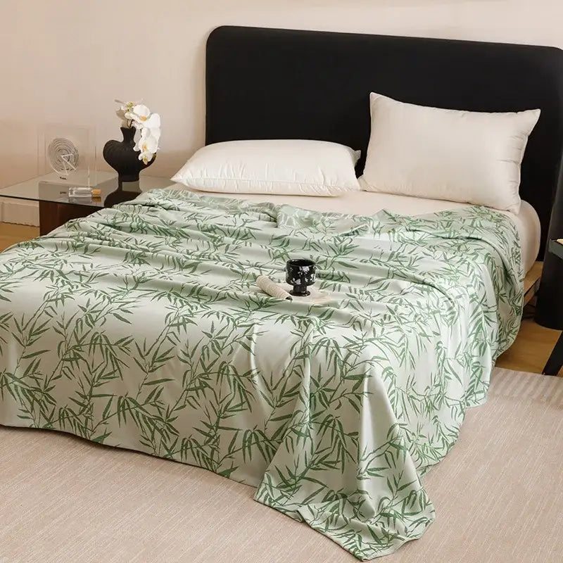 Geometric pink bamboo fiber summer blanket bedroom lightweight bedding