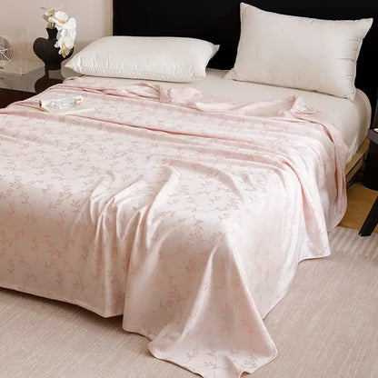 Geometric pink bamboo fiber summer blanket bedroom lightweight bedding