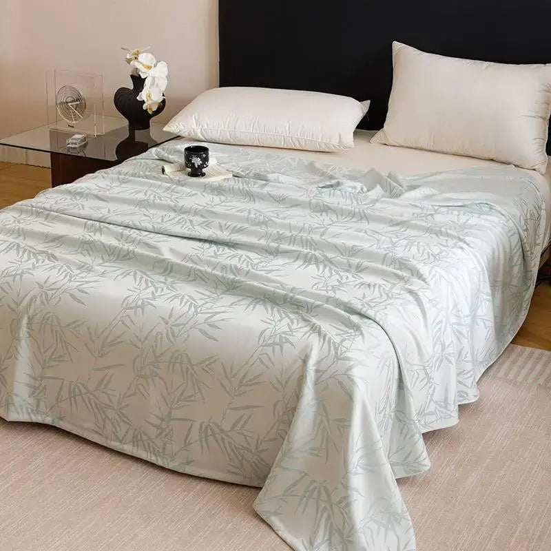 Geometric pink bamboo fiber summer blanket bedroom lightweight bedding