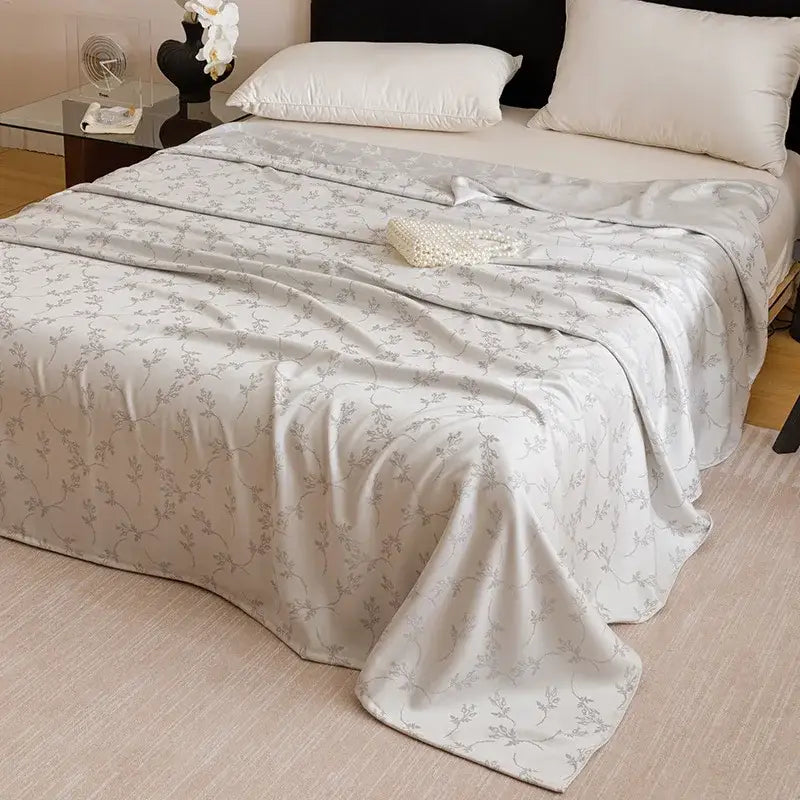 Geometric pink bamboo fiber summer blanket bedroom lightweight bedding