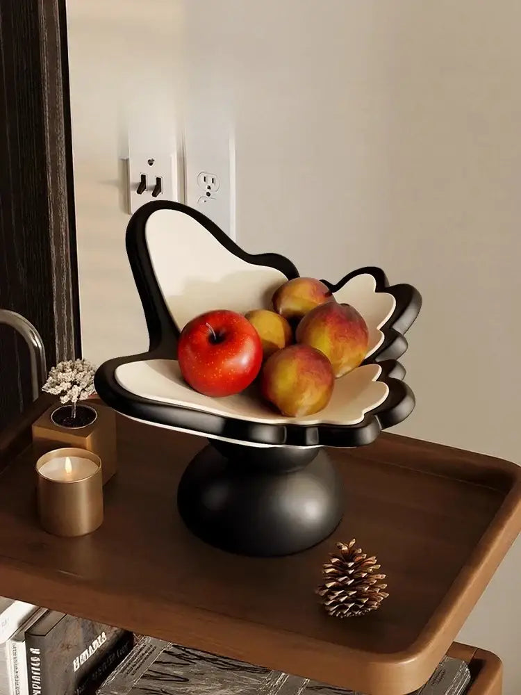Geometric resin tray black & white butterfly bowl dining room storage