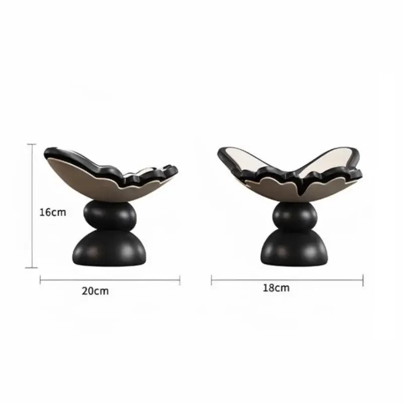 Geometric resin tray black & white butterfly bowl dining room storage