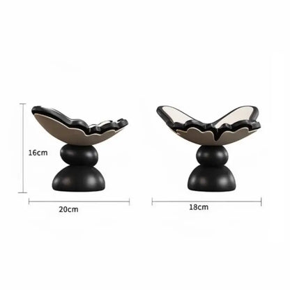 Geometric resin tray black & white butterfly bowl dining room storage
