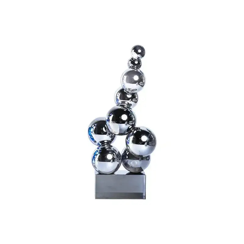 Geometric silver & blue crystal sculpture living room decor ball