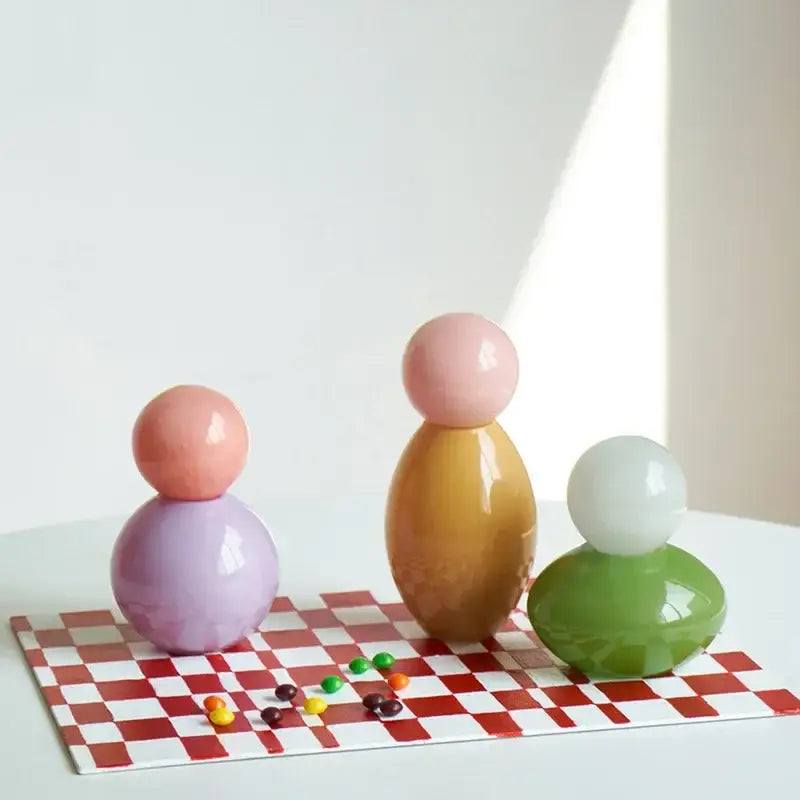 Geometric sphere glass vase with lid bedroom desktop storage container