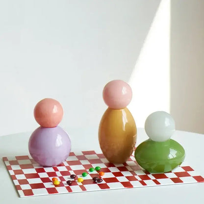 Geometric sphere glass vase with lid bedroom desktop storage container