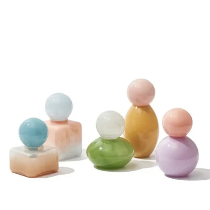 Geometric sphere glass vase with lid bedroom desktop storage container