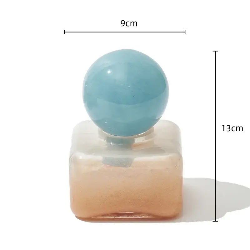 Geometric sphere glass vase with lid bedroom desktop storage container