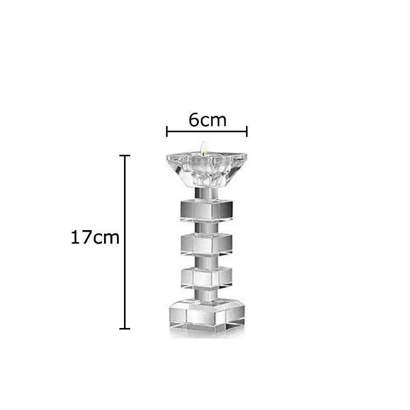 Geometric stacked cube crystal candle holder dining room decor