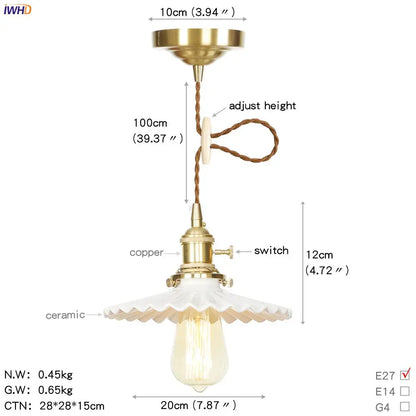 Geometric star glass copper led pendant light for kitchen