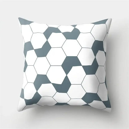 Geometric star print black & white pillow cover living room decor