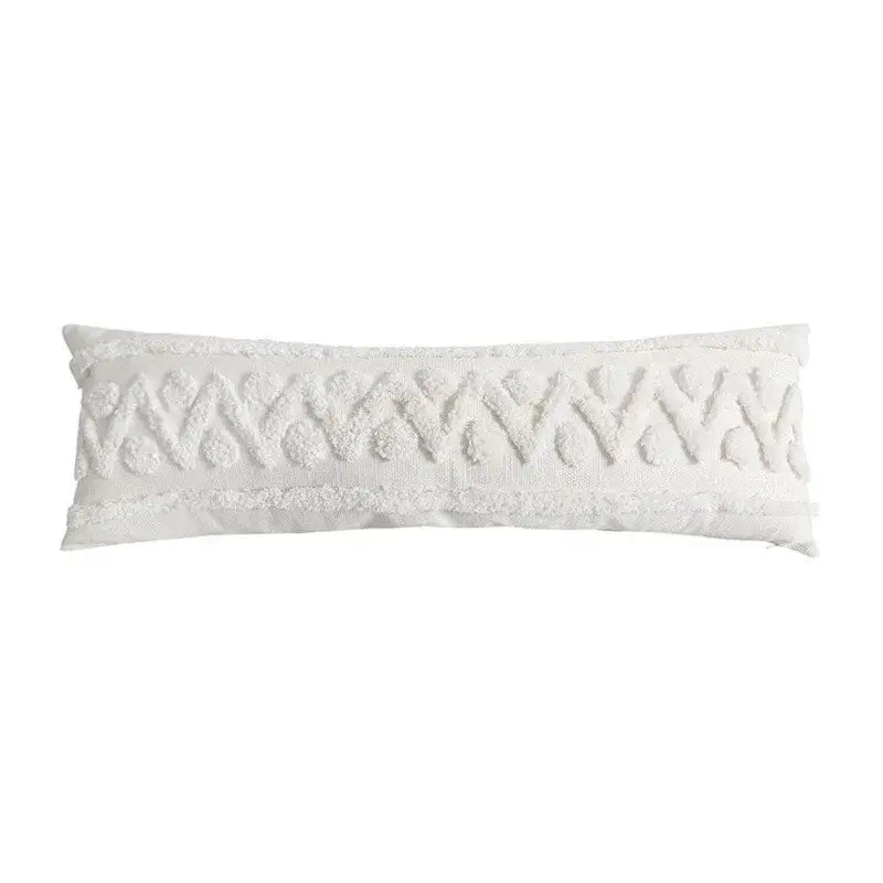 Geometric tassel tufted light blue & white star pillow covers living room