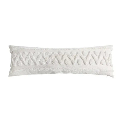 Geometric tassel tufted light blue & white star pillow covers living room