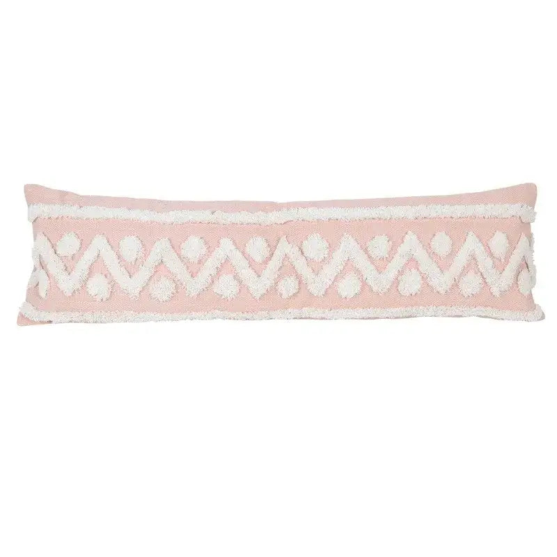 Geometric tassel tufted light blue & white star pillow covers living room