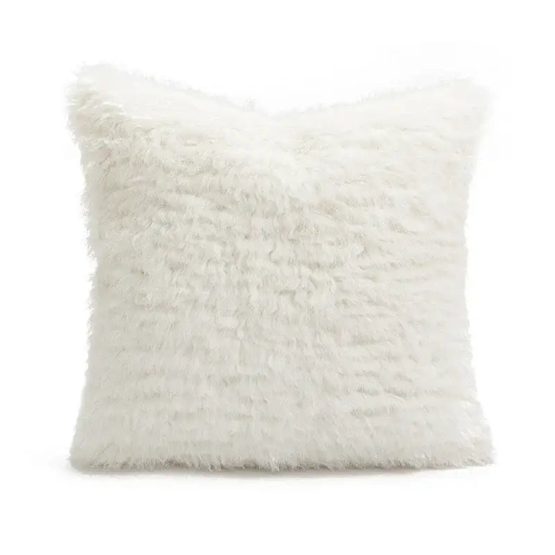 Geometric tufted plush cushion cover mustard & white living room decor