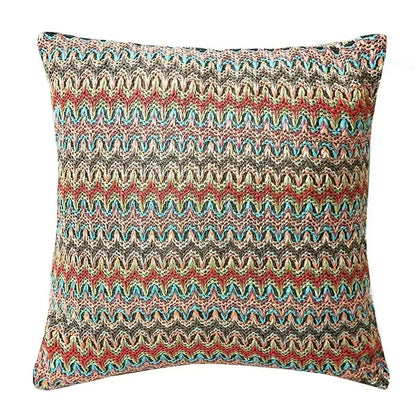 Geometric tufted tassel cushion cover beige & gray living room decor