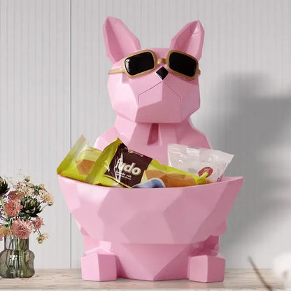 Geometric turquoise french bulldog tissue box holder living room decor