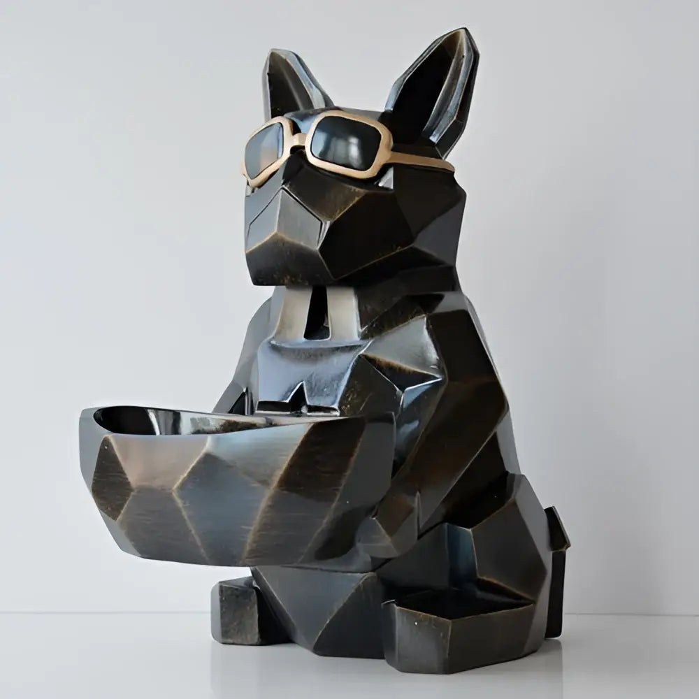 Geometric turquoise french bulldog tissue box holder living room decor