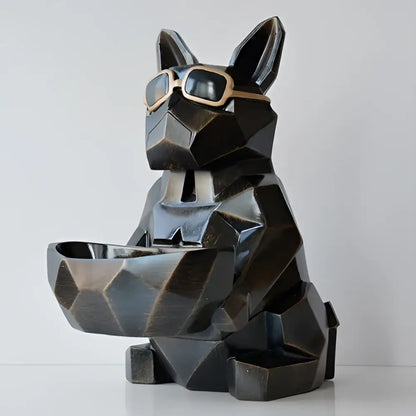 Geometric turquoise french bulldog tissue box holder living room decor