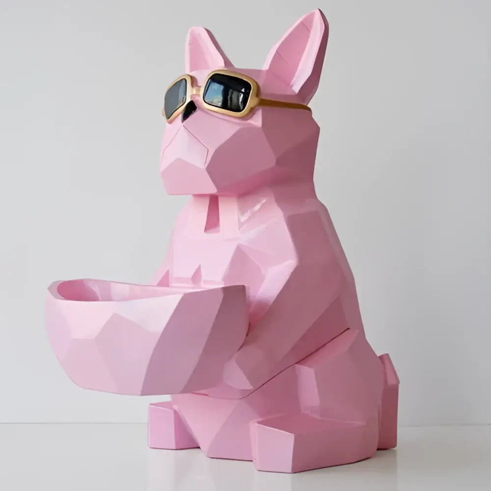 Geometric turquoise french bulldog tissue box holder living room decor