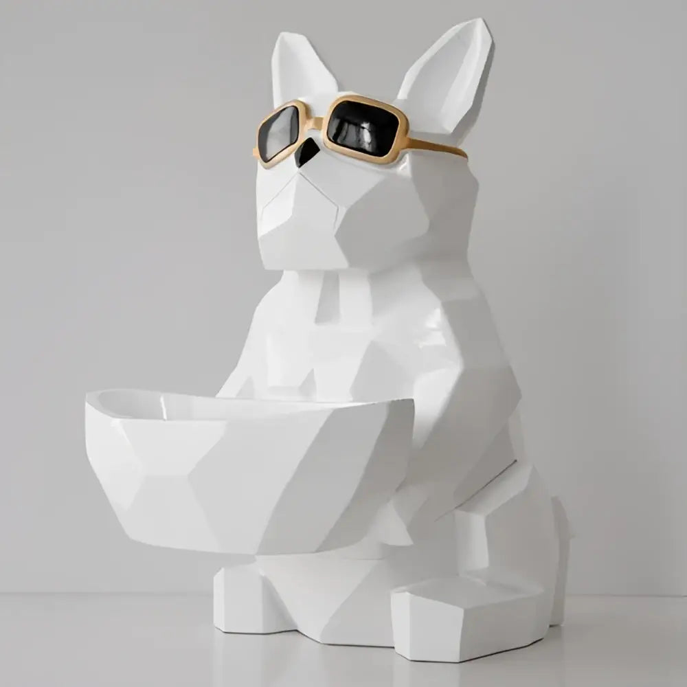 Geometric turquoise french bulldog tissue box holder living room decor