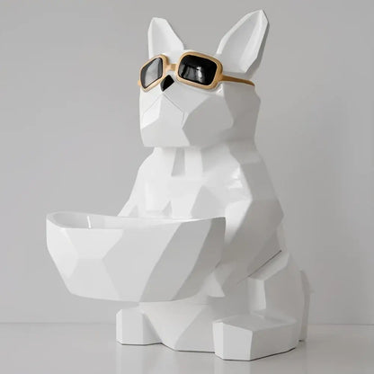 Geometric turquoise french bulldog tissue box holder living room decor