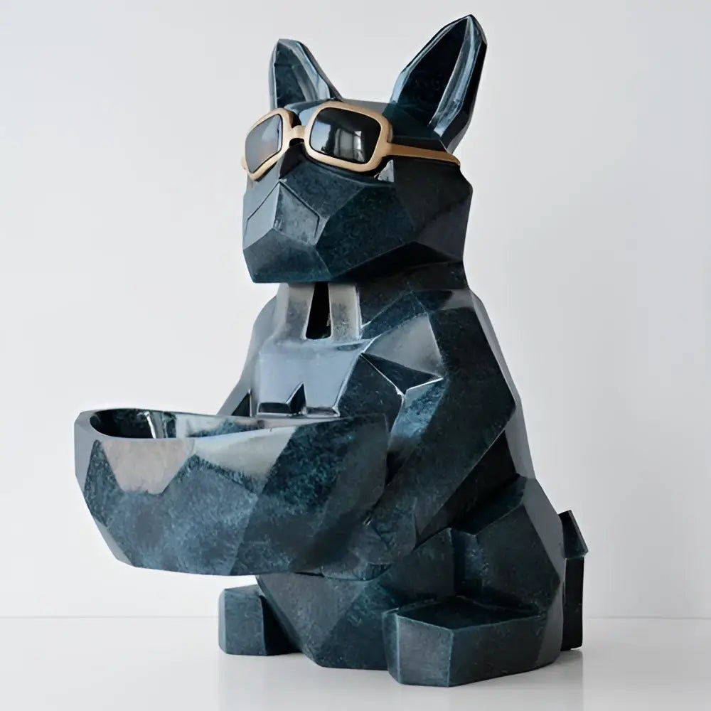 Geometric turquoise french bulldog tissue box holder living room decor
