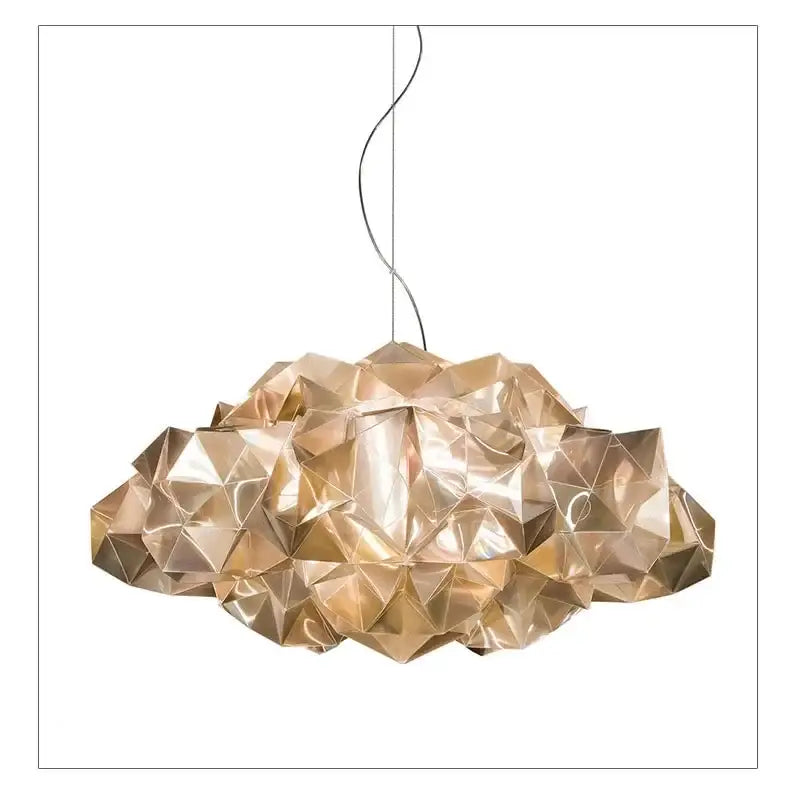 Geometric white gold pendant light bedroom clouds white gold paper
