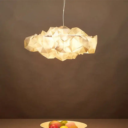 Geometric white gold pendant light bedroom clouds white gold paper