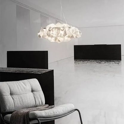 Geometric white gold pendant light bedroom clouds white gold paper