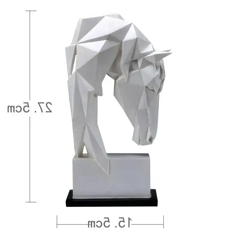 Geometric white horse ornaments living room minimalist sculpture