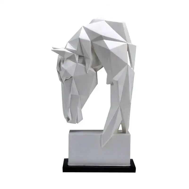 Geometric white horse ornaments living room minimalist sculpture