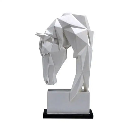 Geometric white horse ornaments living room minimalist sculpture