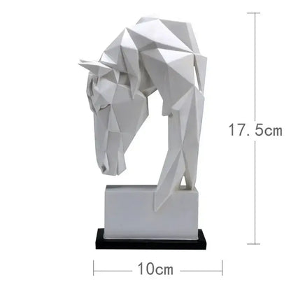 Geometric white horse ornaments living room minimalist sculpture
