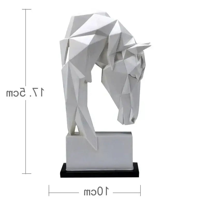 Geometric white horse ornaments living room minimalist sculpture