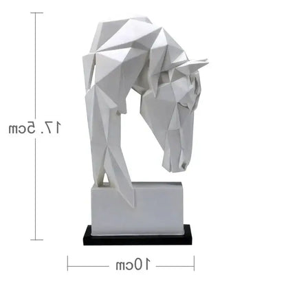 Geometric white horse ornaments living room minimalist sculpture