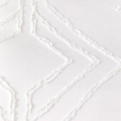 Geometric white quilted duvet cover set bedroom bedding