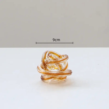 Geometric wound glass twine sphere amber & clear living room decor