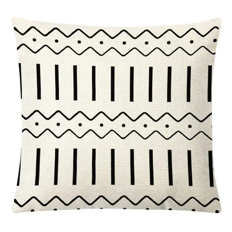 Geometric yellow linen pillow cover set living room autumnal decor