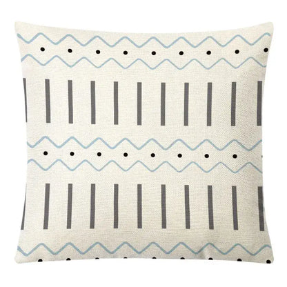 Geometric yellow linen pillow cover set living room autumnal decor