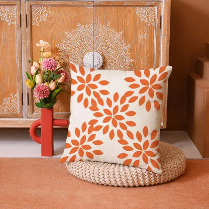 Geometric yellow linen pillow cover set living room autumnal decor