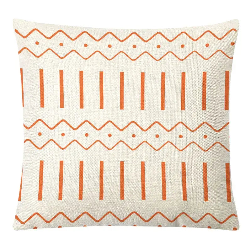 Geometric yellow linen pillow cover set living room autumnal decor