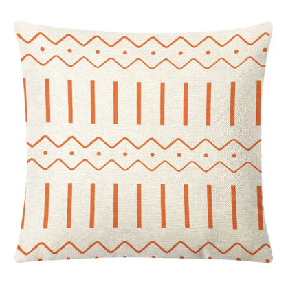 Geometric yellow linen pillow cover set living room autumnal decor